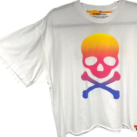 Aviator Nation x Soul Cycle Crew Neck Crop Top Athletic T Shirt Women’s XL - Picture 2 of 7